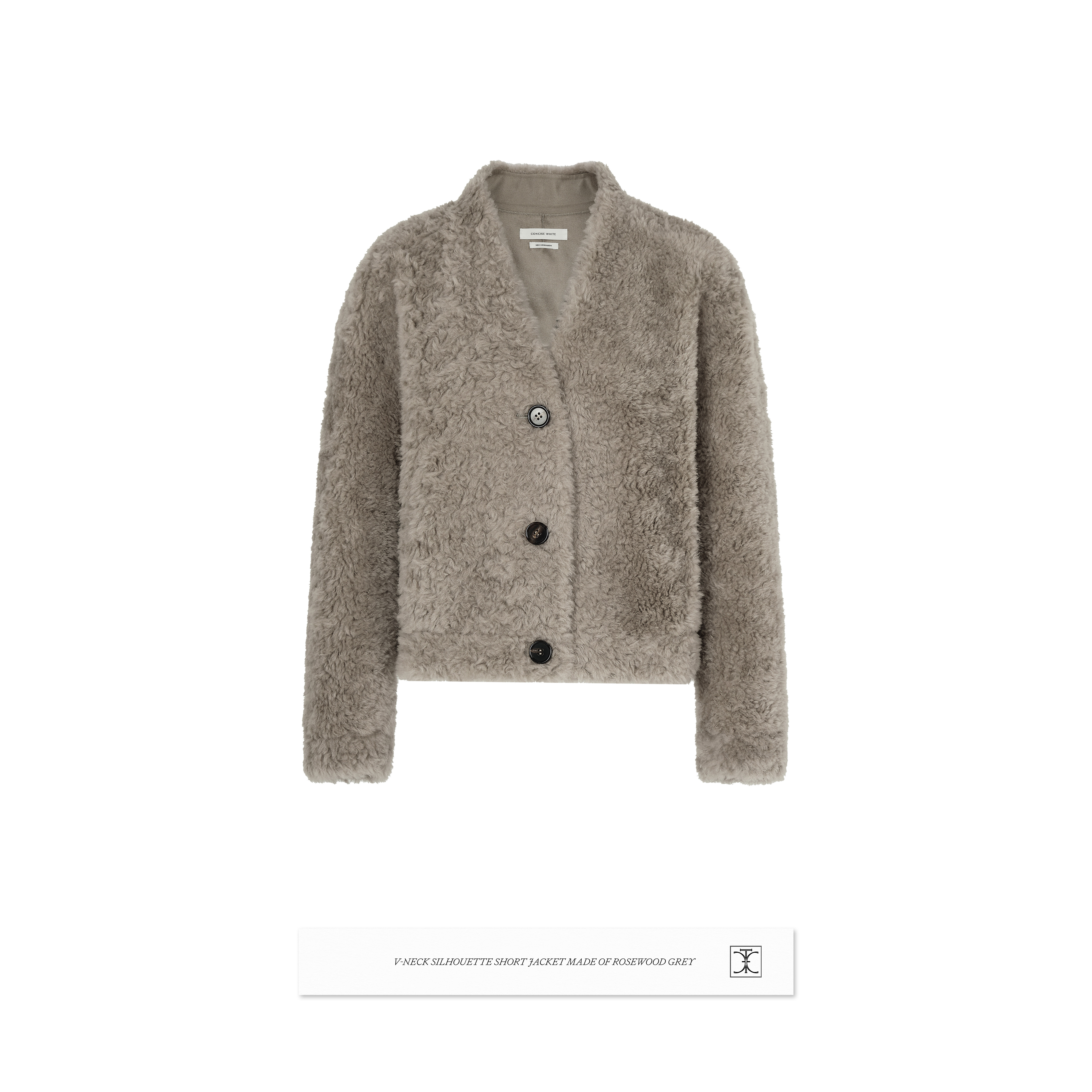 CONCISE-WHITE简白2025秋冬新品V领廓形宽松羊毛短款毛呢外套女,女装/女士精品,毛呢外套,淘宝优惠券,粉丝福利购,淘宝优惠卷