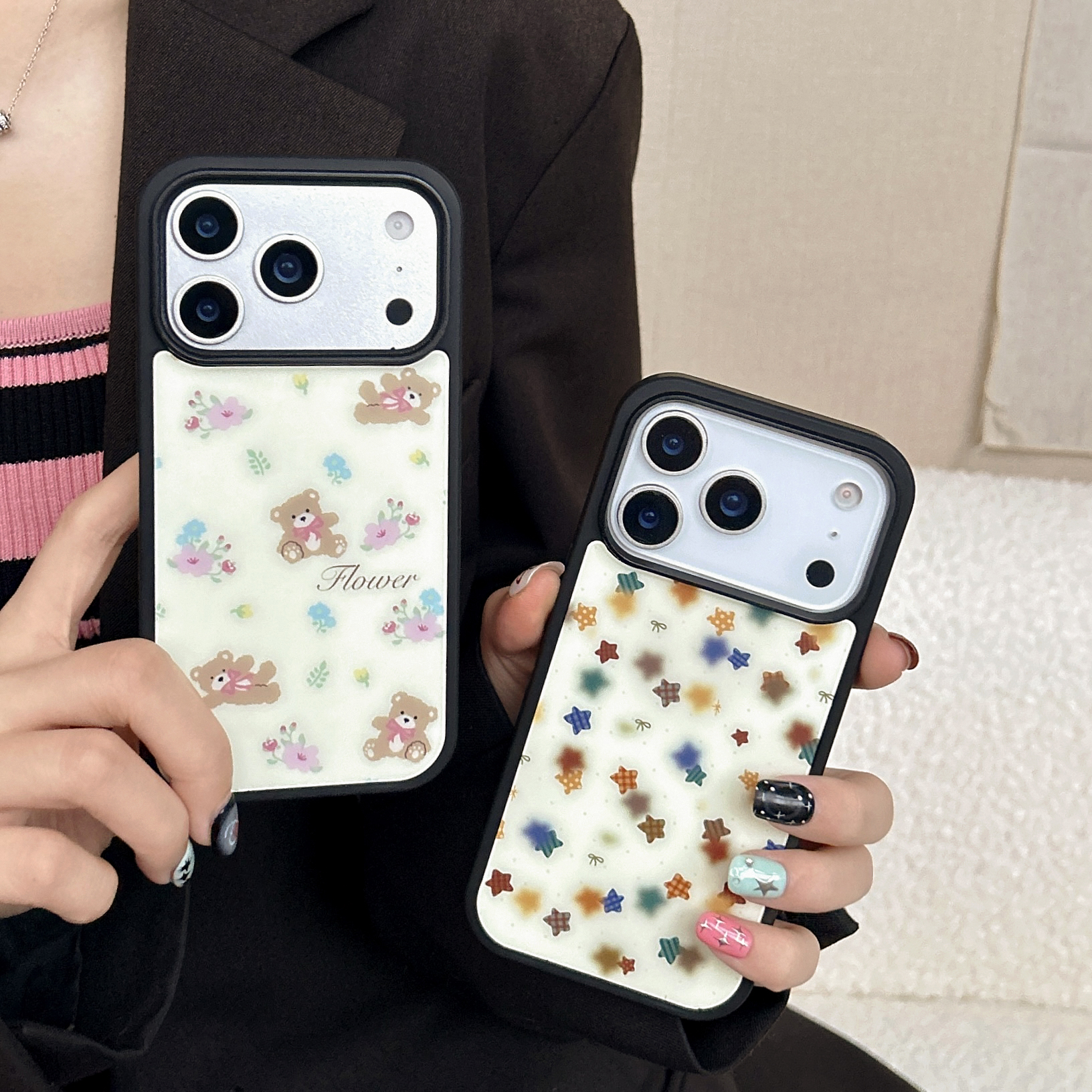 可爱卡通彩绘小熊苹果17磁吸壳