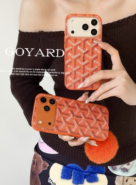 淳于亦欧美潮牌戈雅适用苹果17promax手机壳15全包按键大视窗14/13创意个性橙色光面毛绒硅胶壳16防摔保护壳