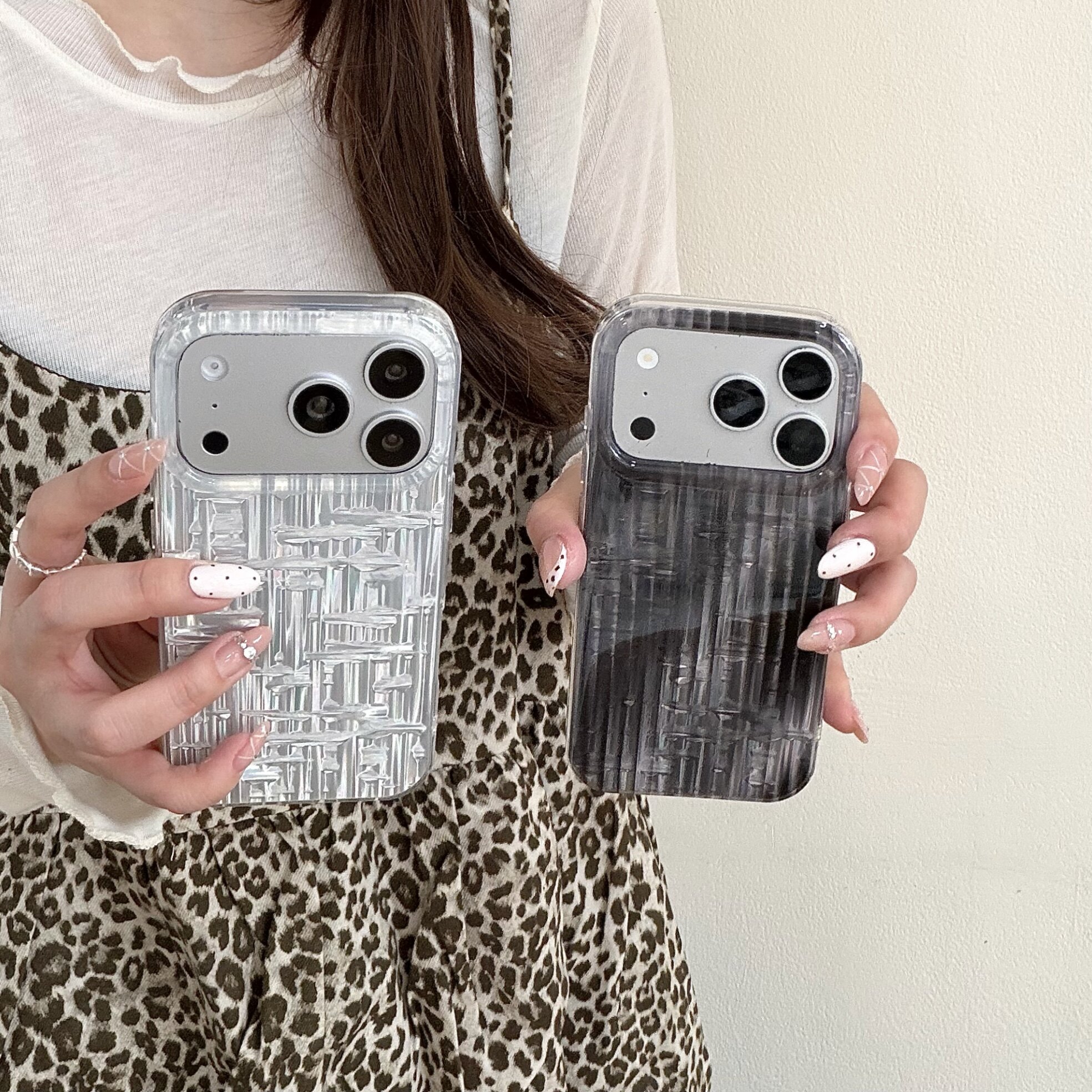 ins韩系个性黑色银色冰川纹适用苹果17promax手机壳15全包按键大视窗16创意小众不撞款情侣款硅胶防摔保护壳