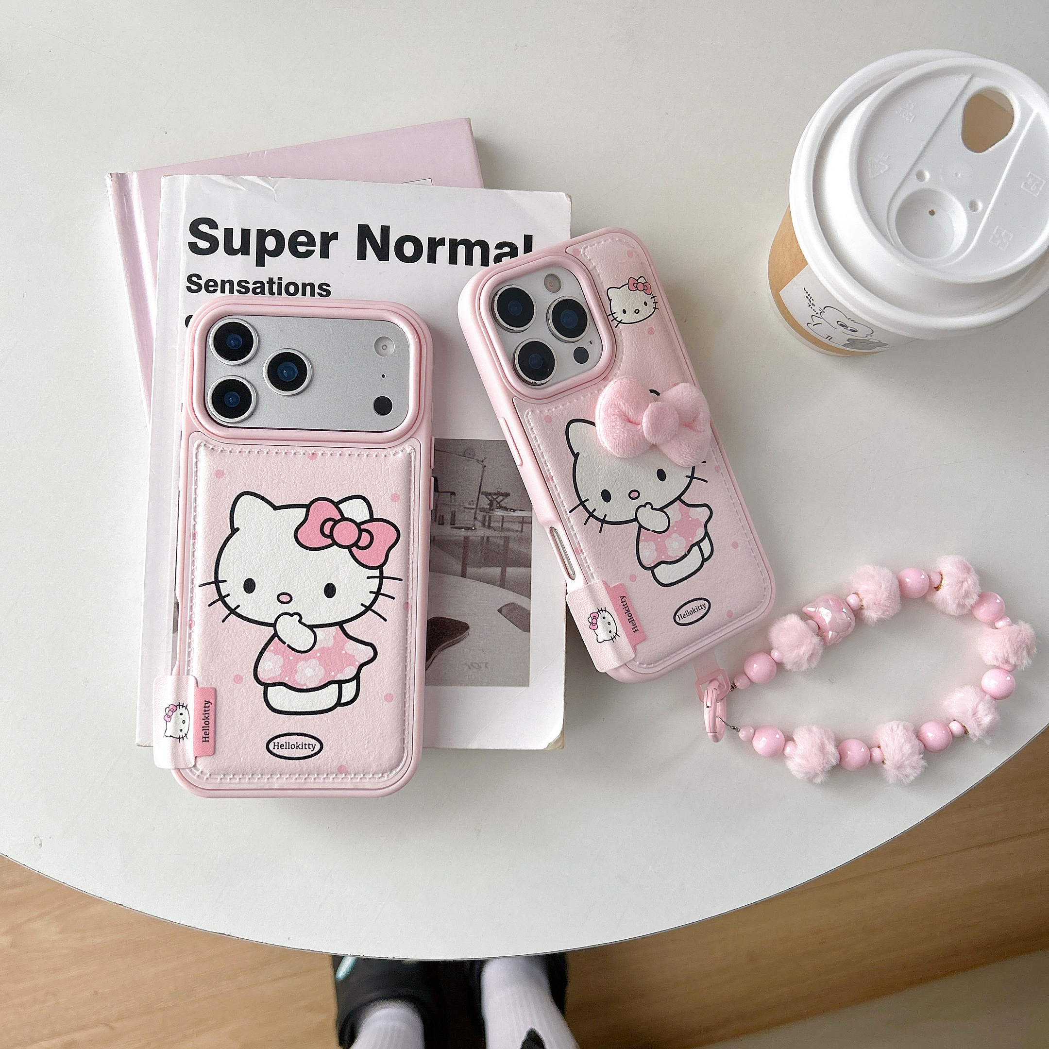 凯蒂猫发夹造型苹果17硅胶挂绳壳