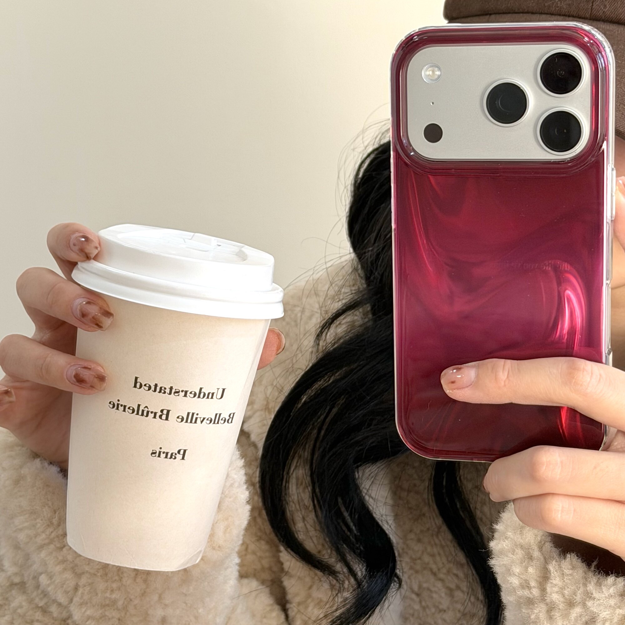 淳于亦简约时尚晕染适用苹果17promax手机壳15全包按键大视窗14/13创意个性玫红色晕染硅胶软壳16防摔保护壳