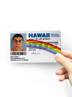 McLovin ID Card 冰箱贴 防盗门磁贴软磁贴车贴9*5.5cm