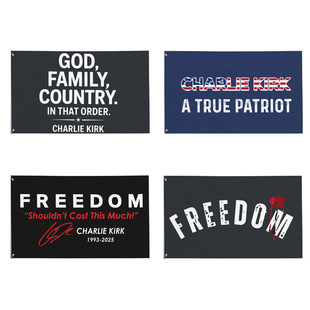 旗帜横幅工厂Charlie Kirk flag3X5FT数码印旗帜左侧2扣
