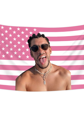 Temu  Bad Bunny   旗帜挂布挂毯 90*150cm3x5ft