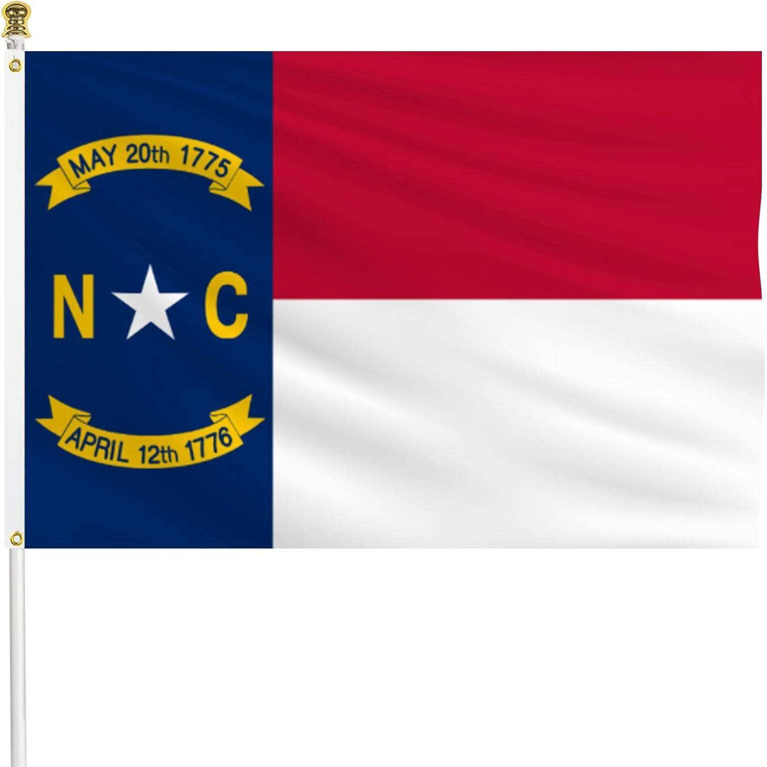 美国北卡罗来纳州州旗3*5ft旗帜north carolina flag 涤纶布