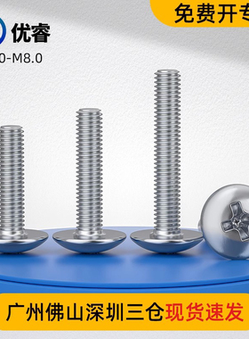 316L不锈钢大扁头螺丝十字螺钉伞头半圆头机螺钉M3M4M5M6M8国标TM