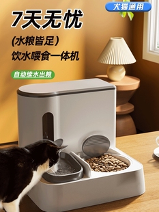 猫咪猫粮自动喂食器喂水一体机饮水机狗狗投喂投食器猫碗狗碗用品