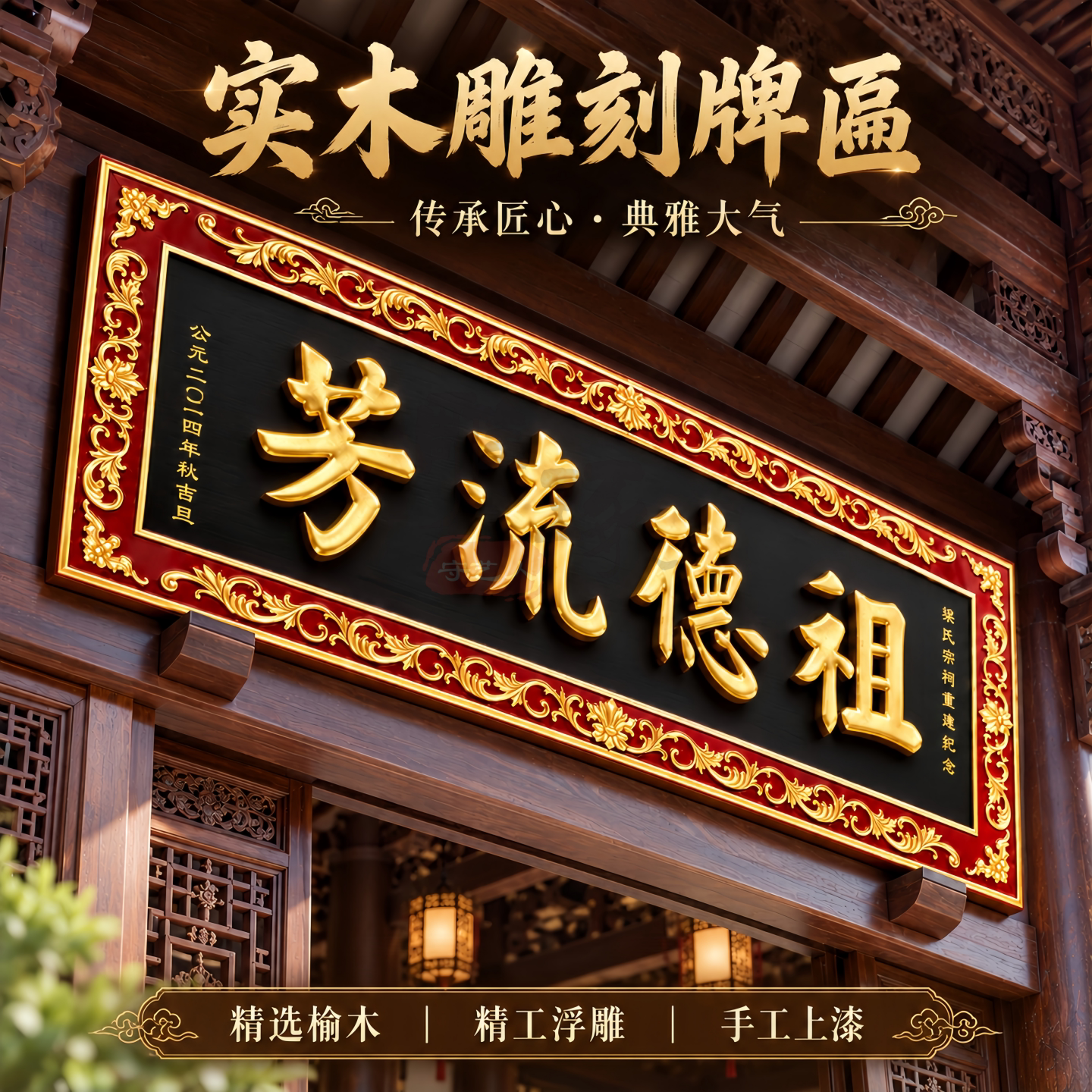 定做实木招牌匾额寺庙宗祠楹联圆弧对联木制户外仿古门头浮雕刻字