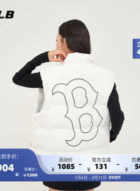 MLB官方 男女情侣大logo时尚休闲羽绒马甲外套24秋冬新品DVB01