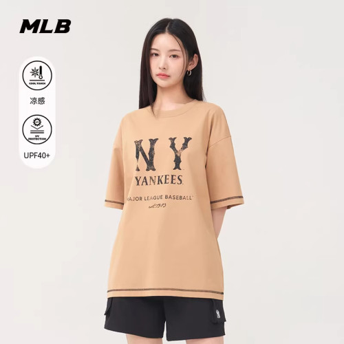 MLB官方男女复古COOPERS凉感防晒T恤25夏季新款TSB11