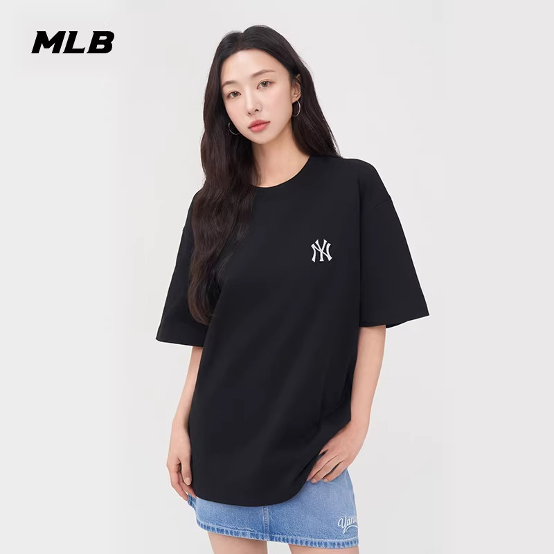 MLB官方 男女情侣大logo时尚休闲运动短袖圆领T恤25夏季新款TST01