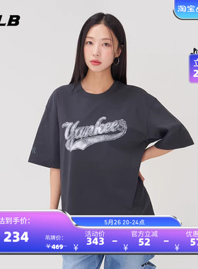 MLB官方 男女凉感防晒圆领T恤复古老花logo短袖25夏季新款TSM14