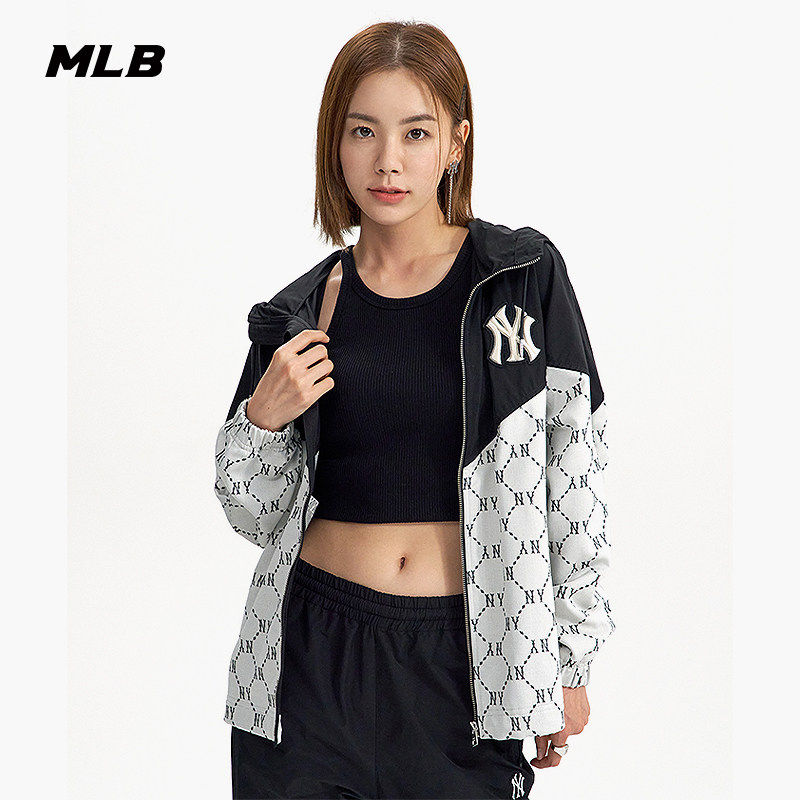 连帽防风外套防风夹克MLB