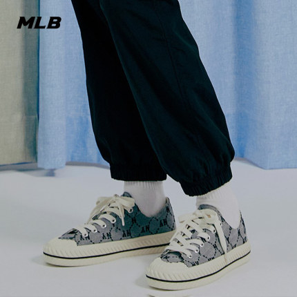 MLB官方 男女情侣帆布鞋NY复古老花运动百搭休闲鞋春夏款 CVVC1
