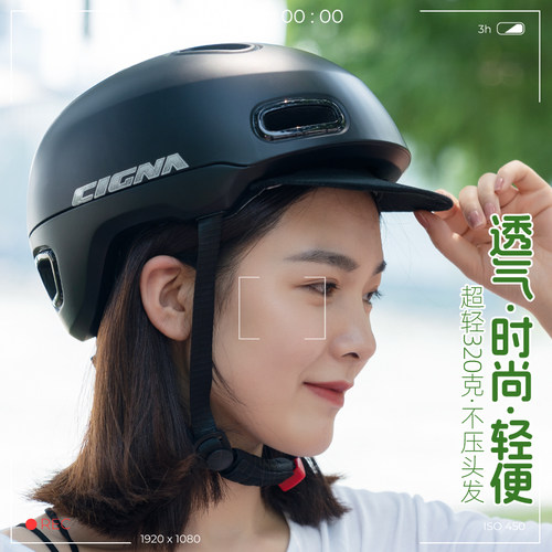 超轻夏季透气头盔不压头发安全帽