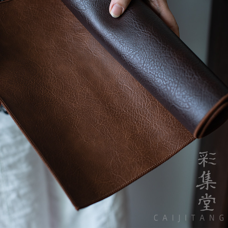 彩集堂 高级感防水茶席双面皮革茶垫茶几茶桌垫布大小号家用轻奢图片