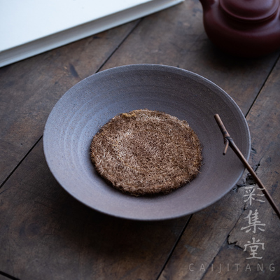 粗朴老岩泥无釉陶壶承