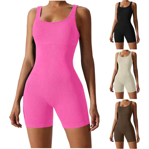 女士纯色无袖连体衣Women's solid color sleeveless jumpsuit
