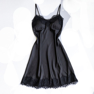 trimmed lace nightdressV领睡裙多色可选内衣 neck suspender