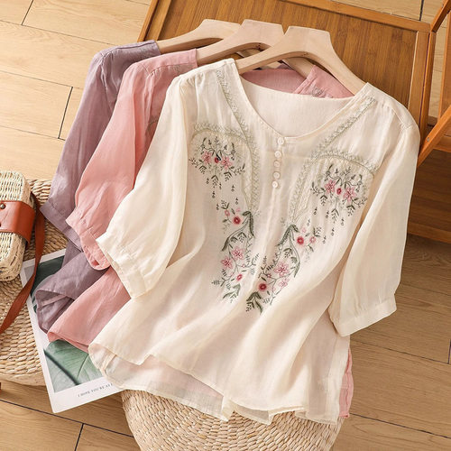 V领女士休闲短袖上衣V-neck women's casual short sleeved top