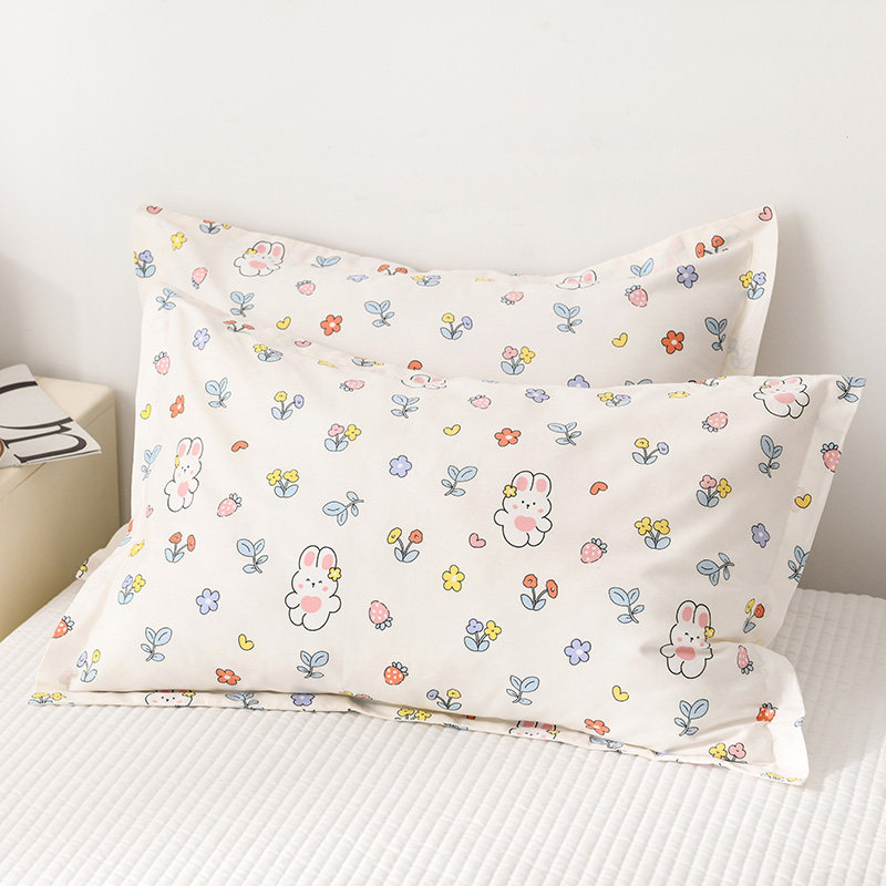 2025年新款纯棉加厚40乘60枕套灰色一对紫色全棉48cmx74cm小尺寸