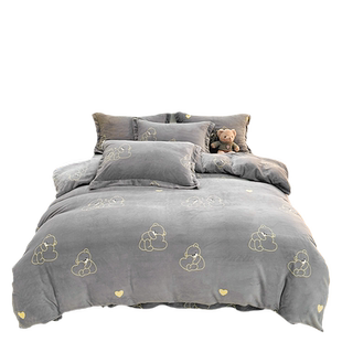 2025新款单件牛奶绒1米5被套三件套枕套2件套180cmx220cm四件套