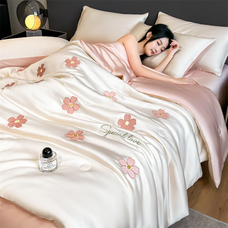 2026新款空调被被子春夏薄款冰丝夏凉200x230四件套可机洗单人