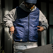 休闲加厚保暖马甲背心无袖 古叔 着美式 立领休闲葫芦马夹坎肩男冬