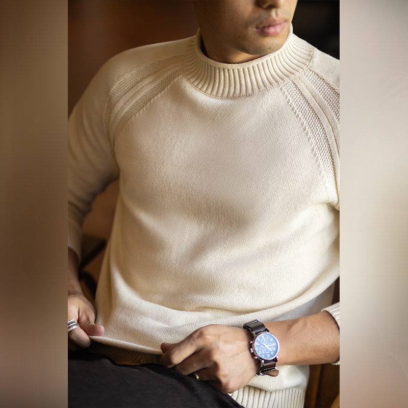 Boro风纯棉保暖卷边内搭打底衫