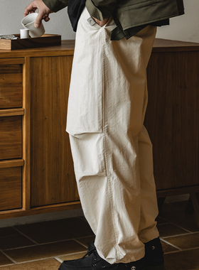 GULLS 24SS「冰川」美式机能盐缩伞兵裤 古叔的着 垂感双褶工装裤