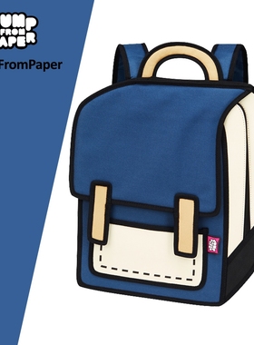 JumpFromPaper经典蓝双肩包男女 初中生书包背包二次元2d大学生
