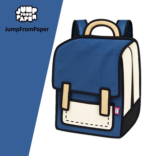 JumpFromPaper经典蓝双肩包男女 初中生书包背包二次元2d大学生