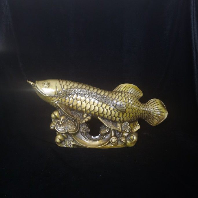 黄铜金钱鱼乘风破浪跃龙门大鱼金龙日常送礼店铺开业客厅办公室