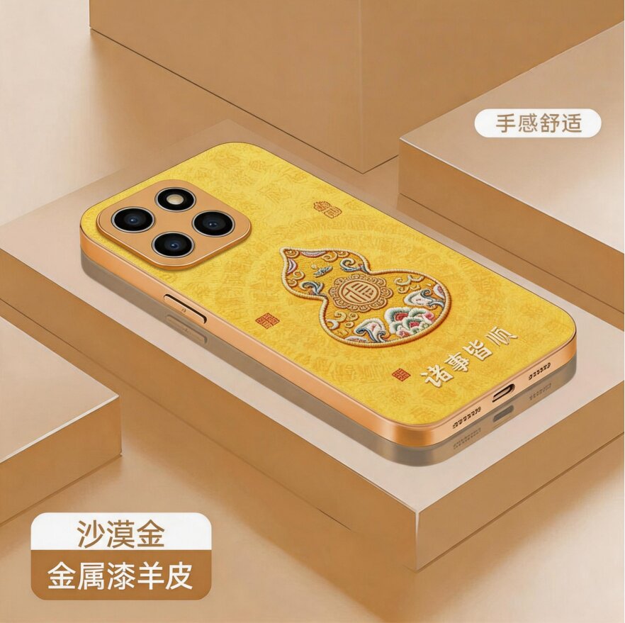 适用小米15Pro手机壳新款全包镜头17promax平面诸事皆顺防摔外壳17高级感15巨好看14女款创意金属漆羊皮外壳
