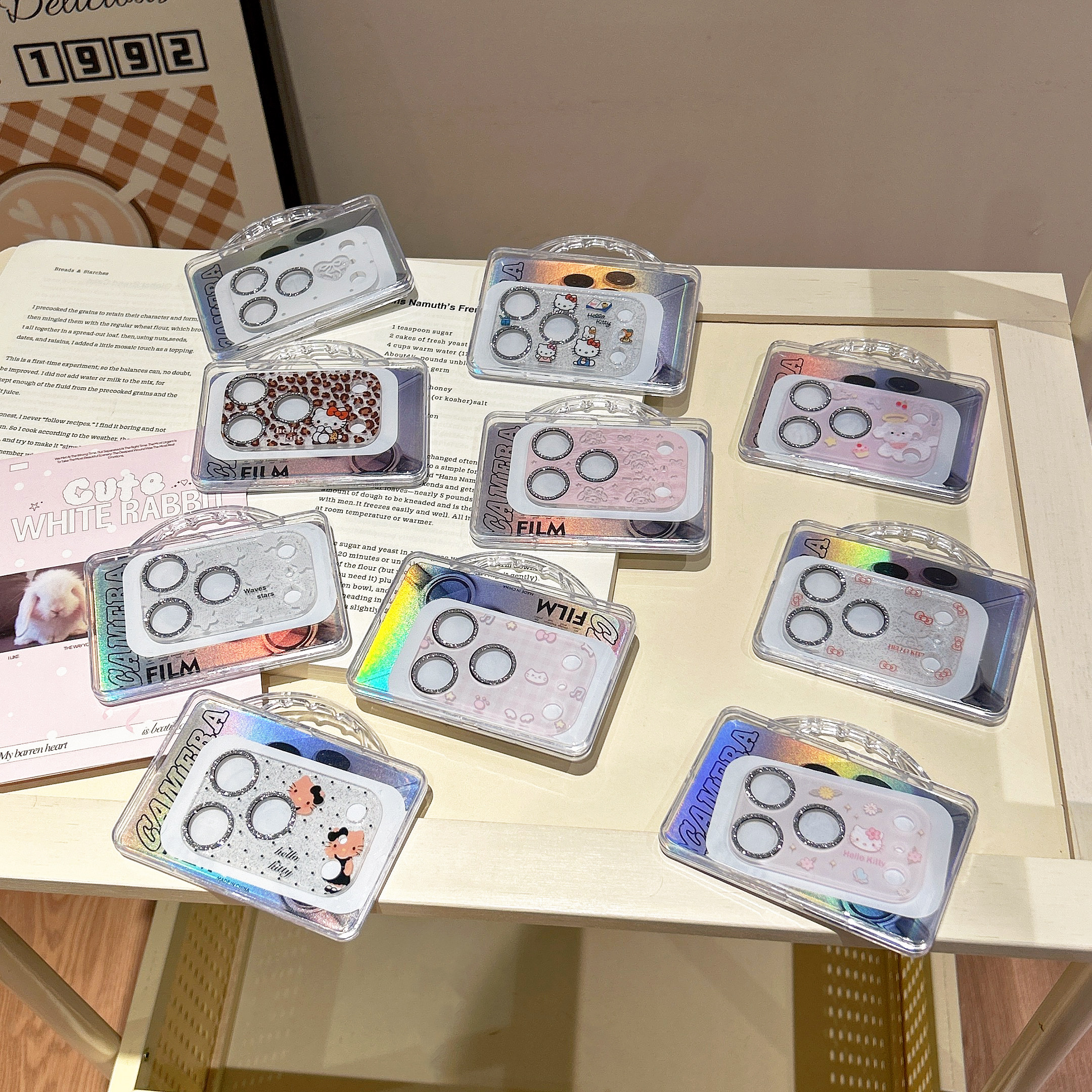 闪粉一体镜头贴纸适用苹果系列