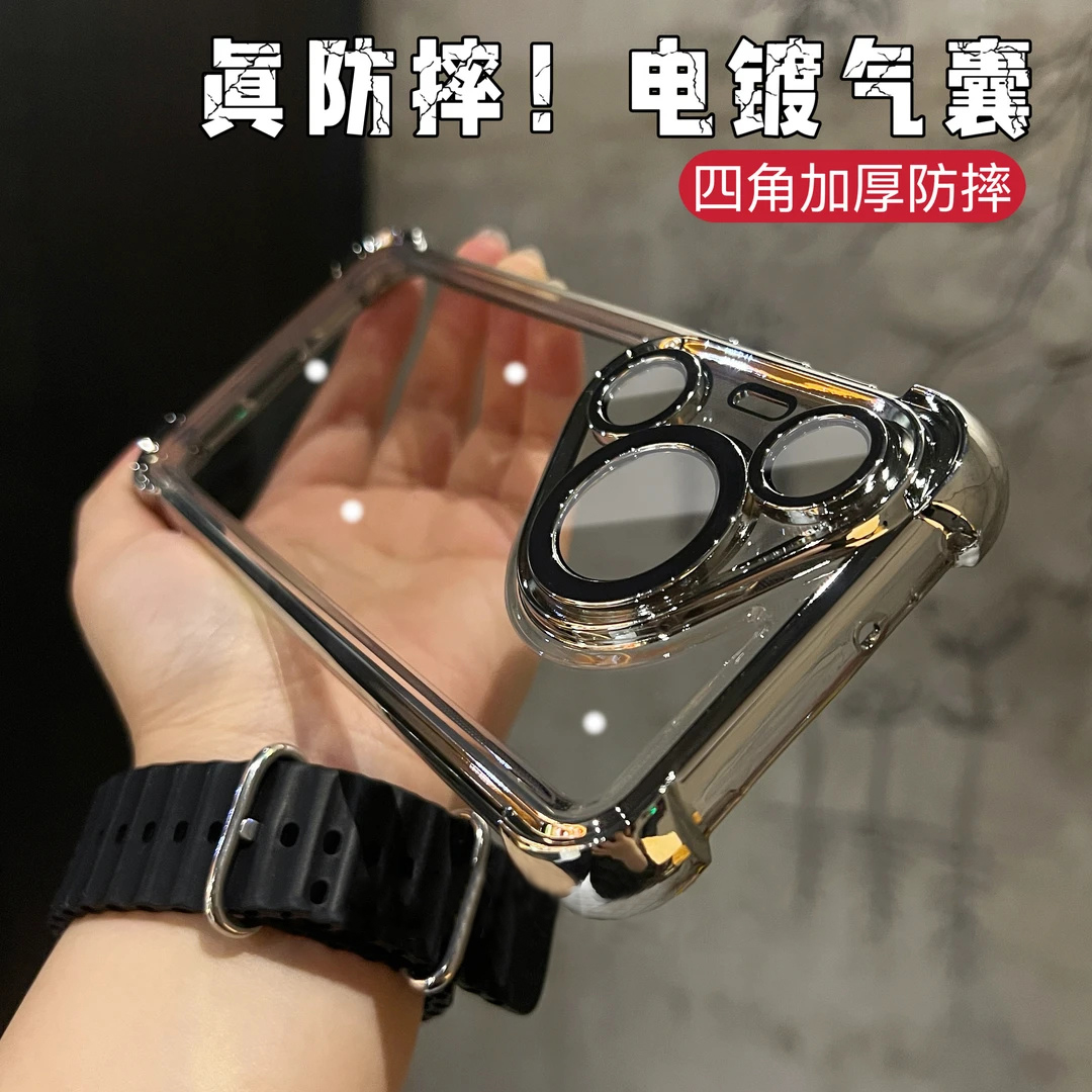 自带镜头膜气囊防摔适用华为pura80pro手机壳新款高级感pura70全包高清高透保护套70ultra简约男女款轻薄外壳