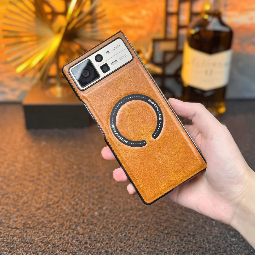 疯马纹磁吸无线充适用MixFold2