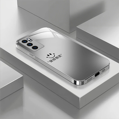 笑脸保持金属漆玻璃壳适用Reno6