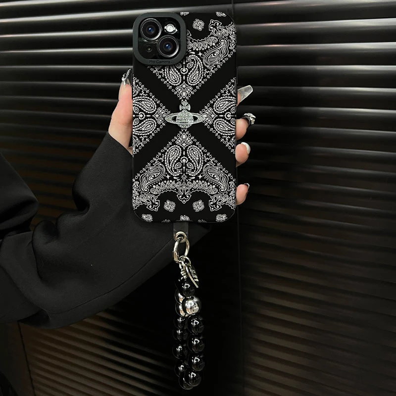 2025复古花纹ins风小羊皮适用苹果13手机壳新款iphone13promax网红创意全包防摔保护套13pro手链女款小众外壳