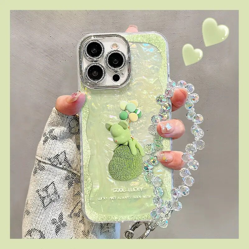 绿暴力熊精孔贝壳纹适用苹果17华为/vivo/oppo/小米红米/荣耀手机壳独特好看16promax保护套新款15创意14外壳