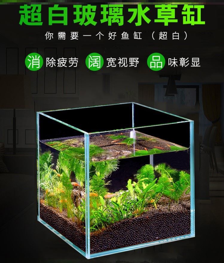 兰寿鱼缸裸缸超白50cm35一米五方缸小型一米二的1.5米水草水族x箱
