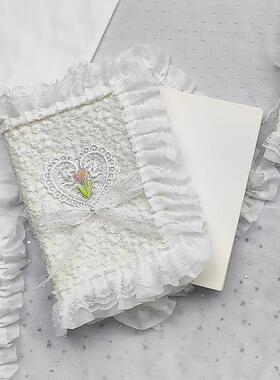 湫凌自制A5书衣weeks书套手账本布艺保护套蕾丝花边一件代发爆款