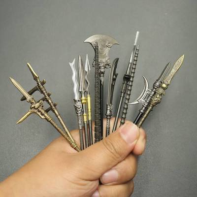 三国迷你冷兵器摆件钥匙