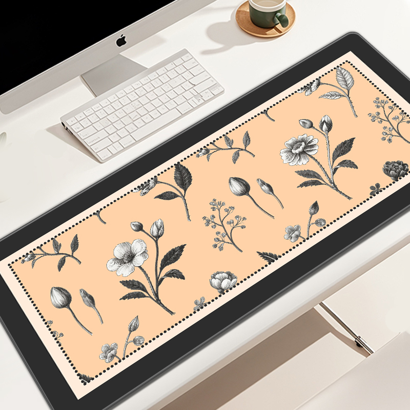 美式乡村田园鼠标垫超大号护腕唯美电脑办公桌面垫定制学习书桌垫