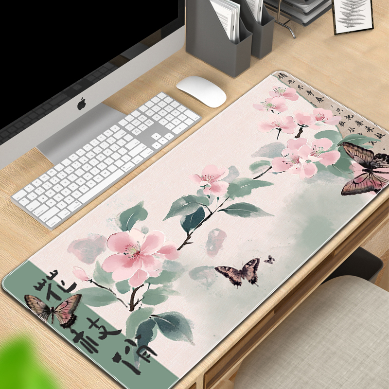 国潮古风滑鼠垫超大男女中式风办公电脑桌面垫家用宿舍键盘垫定制
