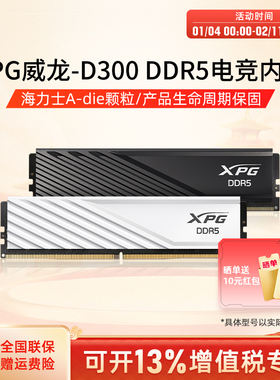威刚XPG威龙D300/D300G马甲条DDR5 6000/6400 16G/32G电脑内存条