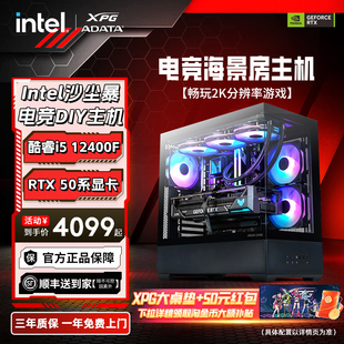 淘金币97折 12490F 14600KF 机白色海景房游戏电脑整机 5060Ti三角洲行动主机DIY台式 88券减200元