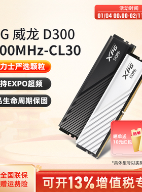 威刚XPG威龙DD300 DDR5 6000台式机电脑马甲内存条32G/64G海力士