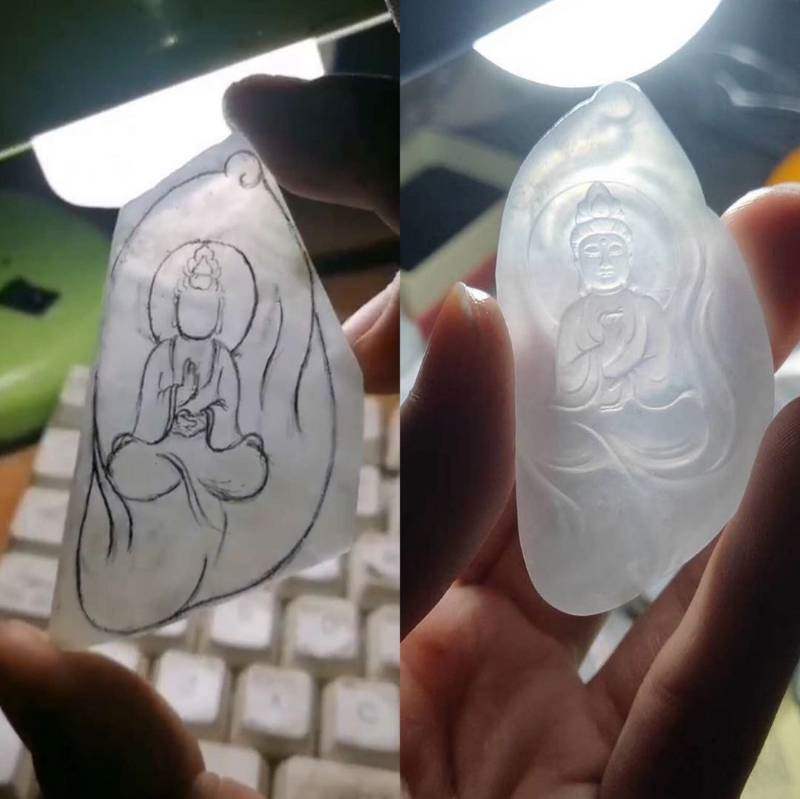 翡z翠雕刻/专业机雕加工玉器/手工精修/来料加工//翡翠加工